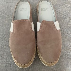 Johnston & Murphy pink suede slip on sneakers